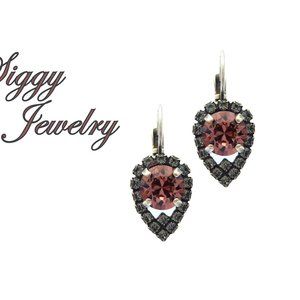 Blush/Black Diamond Swarovski Crystal Earrings